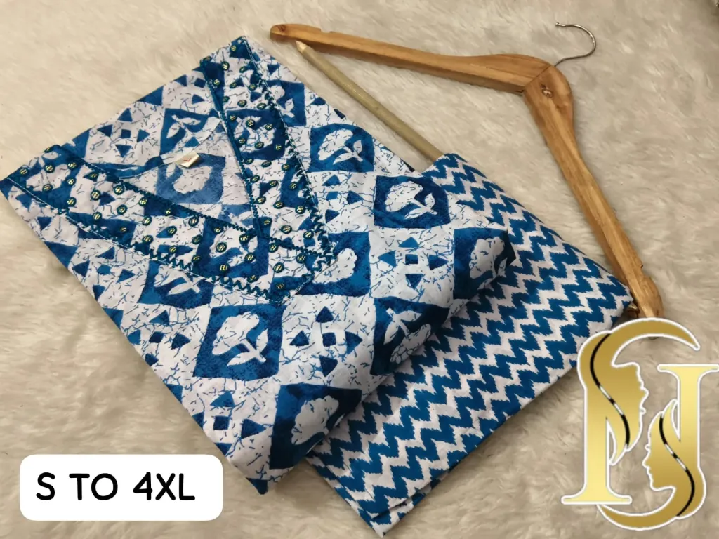 Printed Kurti (Blue, S)